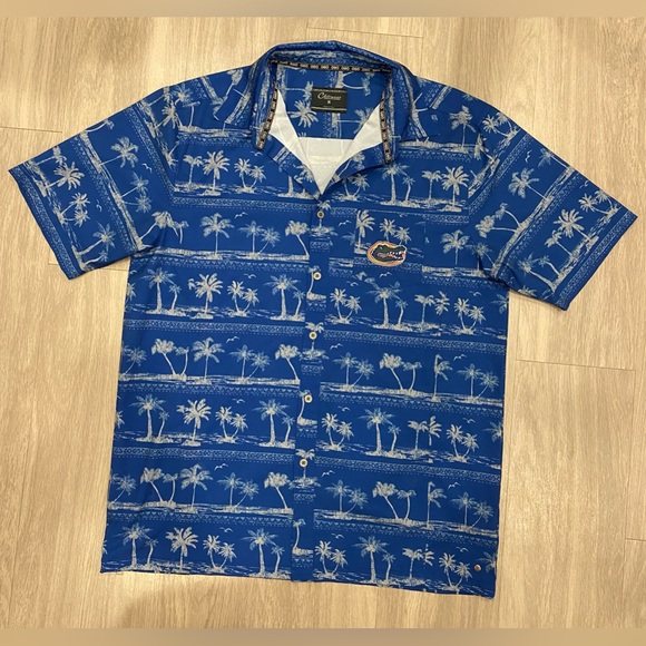 Florida Gators Hawaiian Shirt By Chiliwear Mens Medium M Cotton Performance EUC - Picture 2 of 7